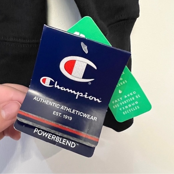 Champion Black & Iridescent Silver Logo Pullover Sweatshirt - Picture 6 of 6